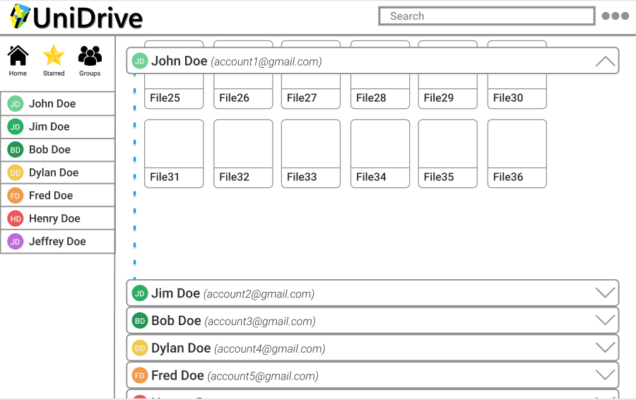 unidrive low fidelity paper prototype