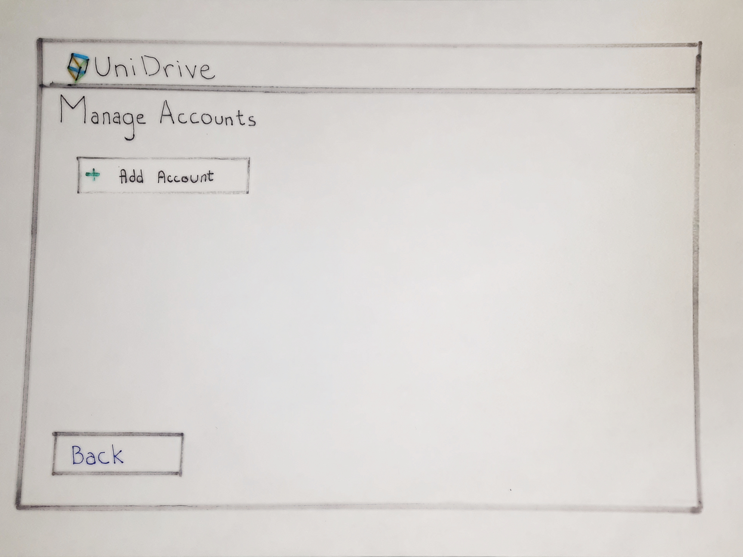 unidrive low fidelity paper prototype
